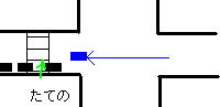 立野自転車が自動車とぶつかりそうになったの図